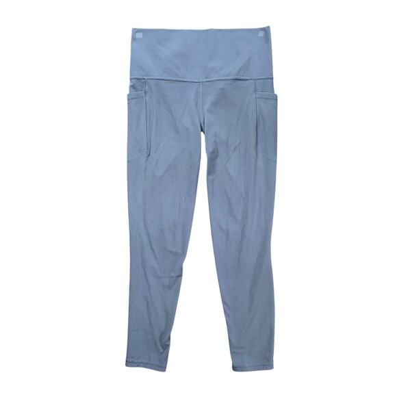 Athleta Leggings Womens S Small Candy Blue Salutation Stash Pocket Smooth 7/8 - Picture 1 of 11